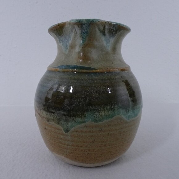 Vintage Pottery Pitcher Handmade Signed Hartman 7.5" Tall Artisan Studio Glazed - Picture 7 of 12